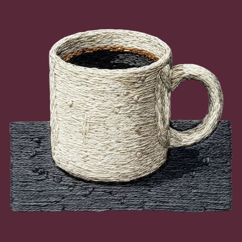 Embroidered mug filter coffee slow coffee (printed)