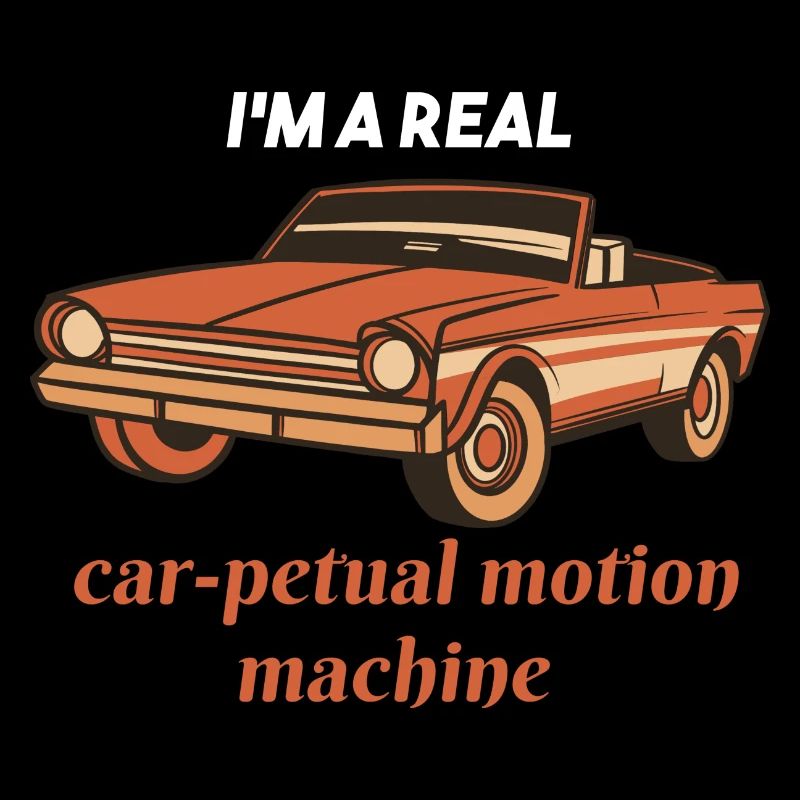 I'm A Real CAR-Petual Motion Machine Retro Car