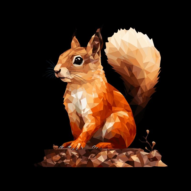 Écureuil de style polygonal