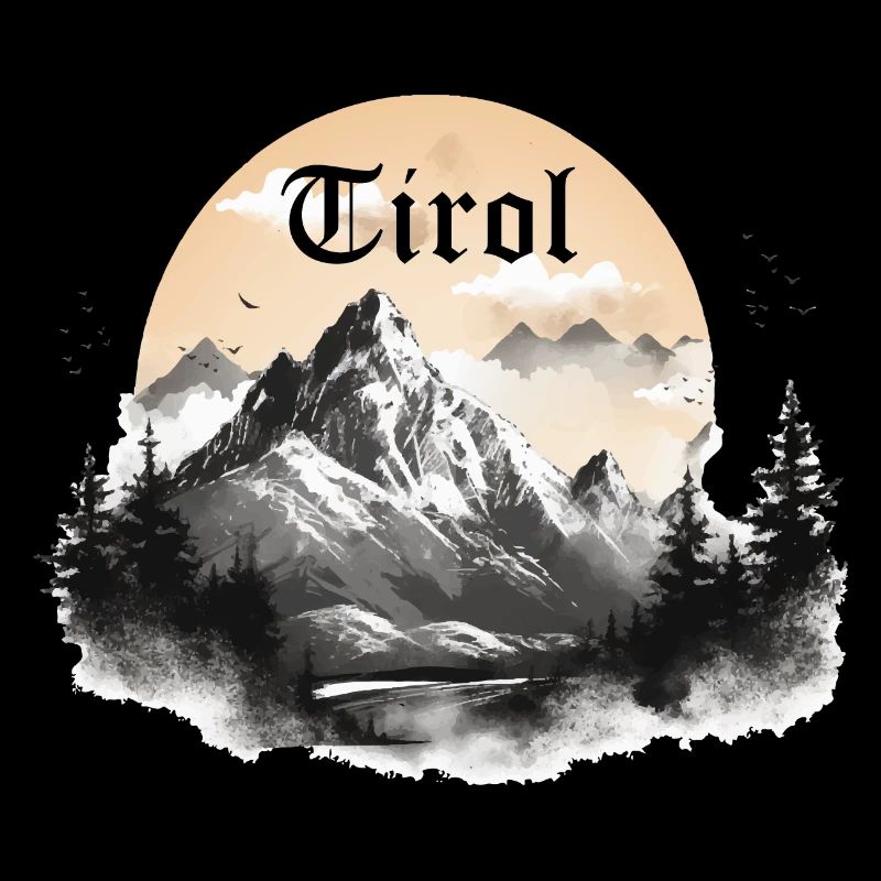 Tirol mit Berge, Geschenkidee Tirol Design
