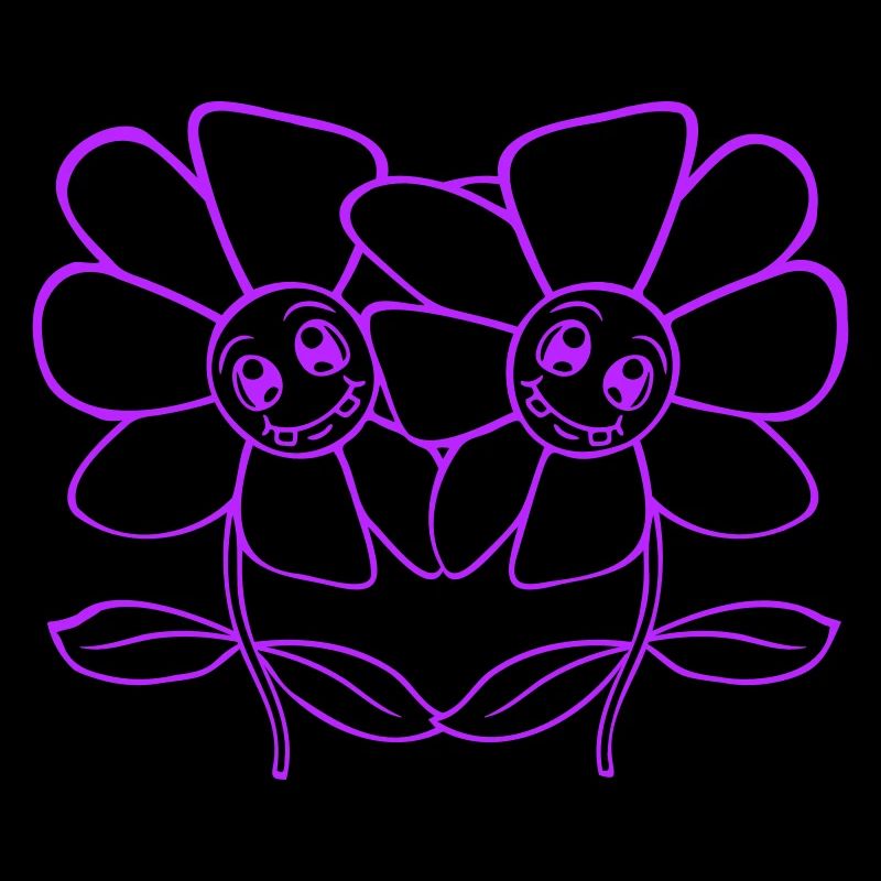 Zwei Hübsche Schöne Blümchen Blumen Blüten Freunde