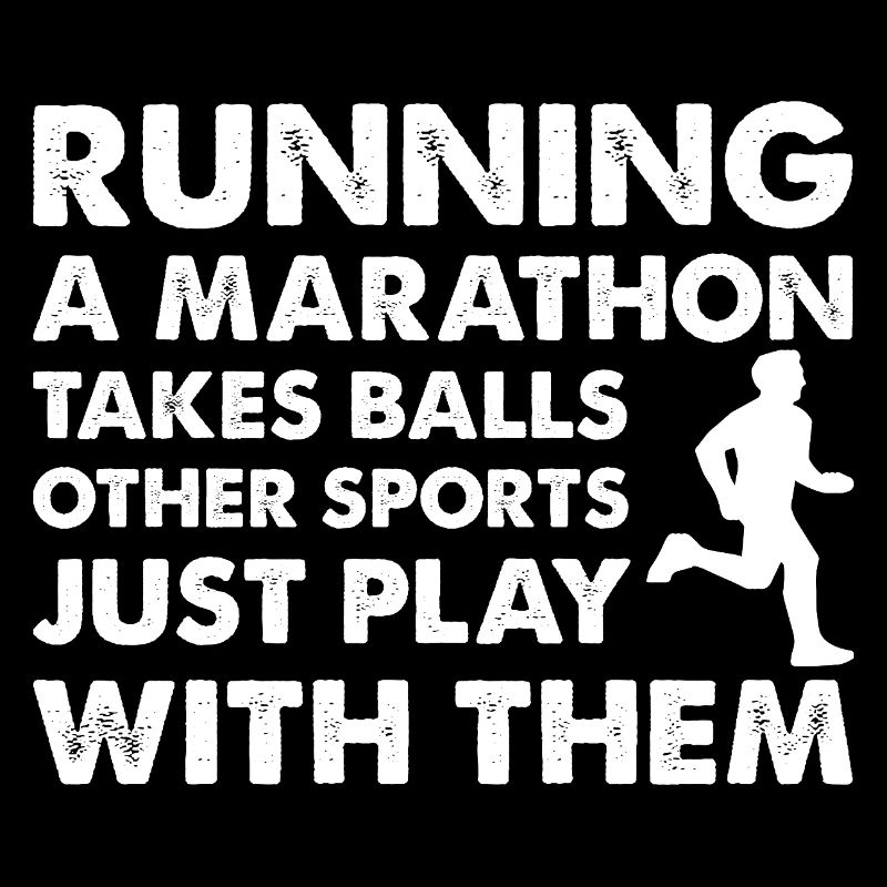 Marathon Runner Running A Marathon Takes Balls