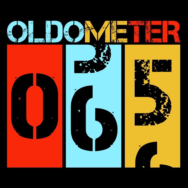 Oldometer 65. Geburtstag Retro Tacho Kunst