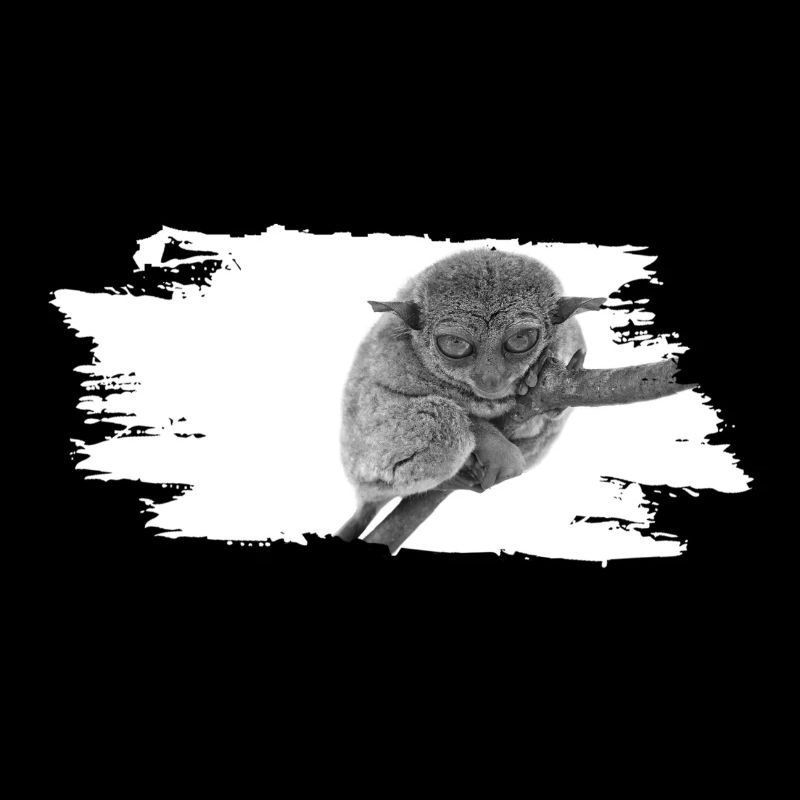 Tarsier Affe grumpy