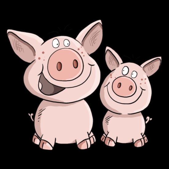 Dos cerditos en la felicidad I Cerdos de dibujos animados' Riñonera |  Spreadshirt