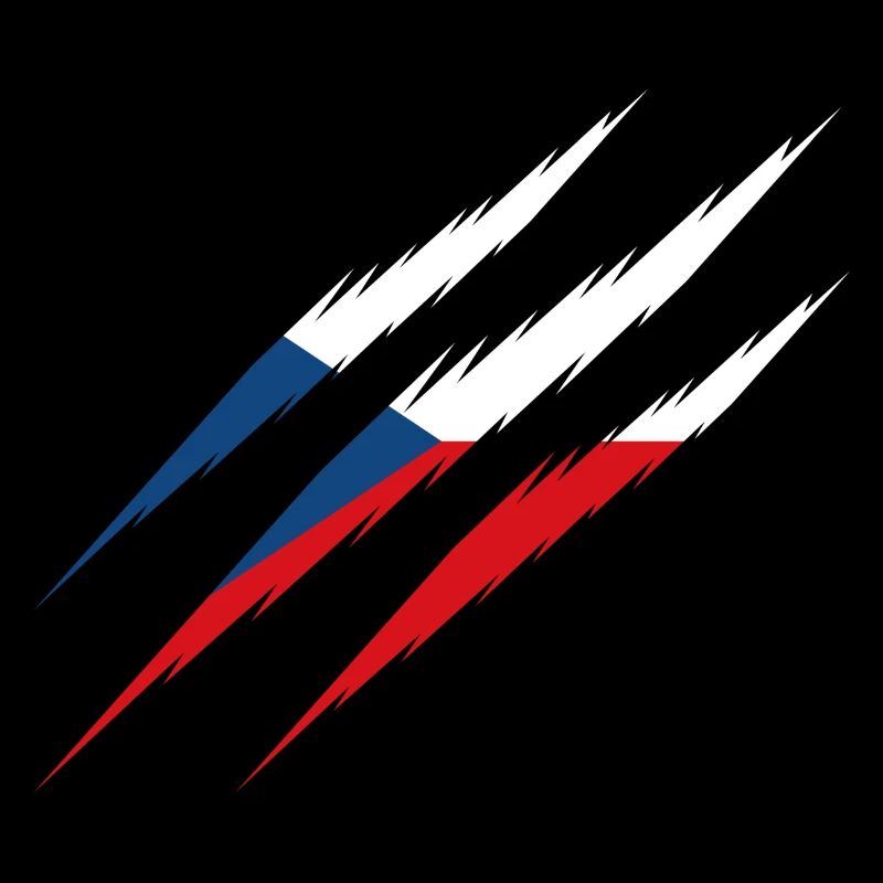 Drapeau tchèque, griffe, griffe, griffe, griffe, cz