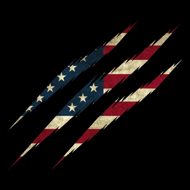 Drapeau des États-Unis d'Amérique Scratch Scratch Track Cut US Travel
