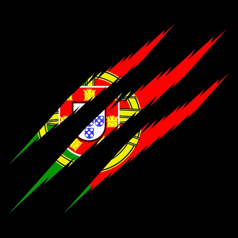 Drapeau du Portugal griffes griffes coupées rayures