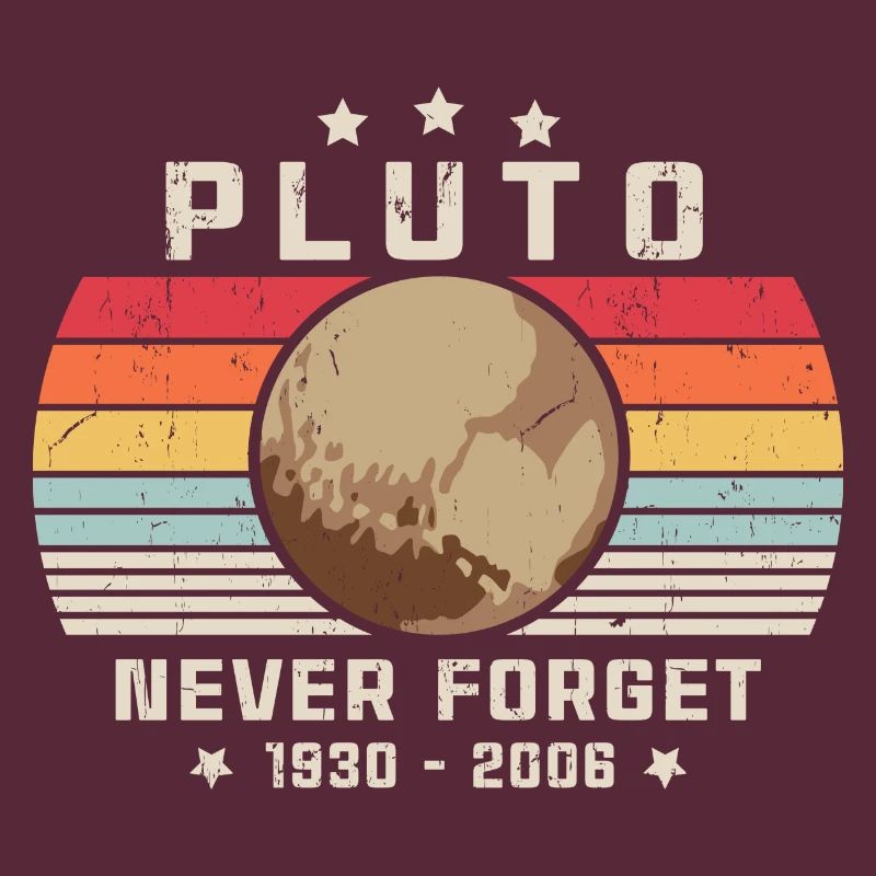 Never Forget Pluto Vintage Funny Retro Space