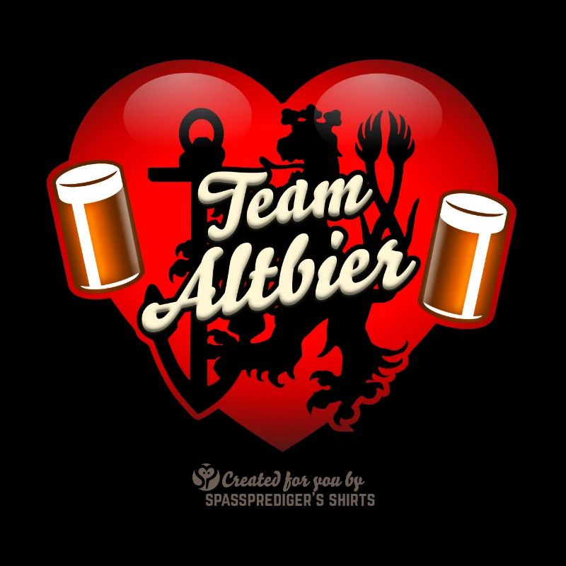 Altbier aus Düsseldorf Herz, Bierglas & Löwe