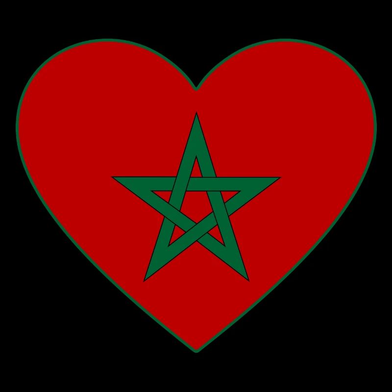 Cœur de drapeau du Maroc