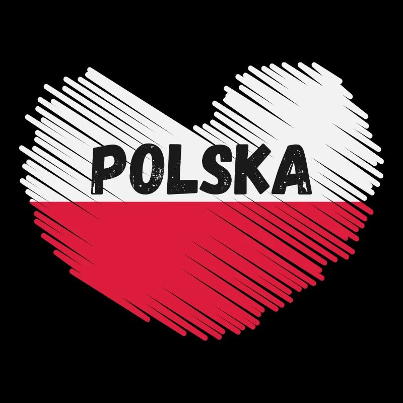 Pologne Drapeau en forme de cœur
