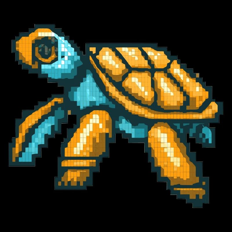 Pixel Schildkröte im nostalgischen 8 Bit Stil