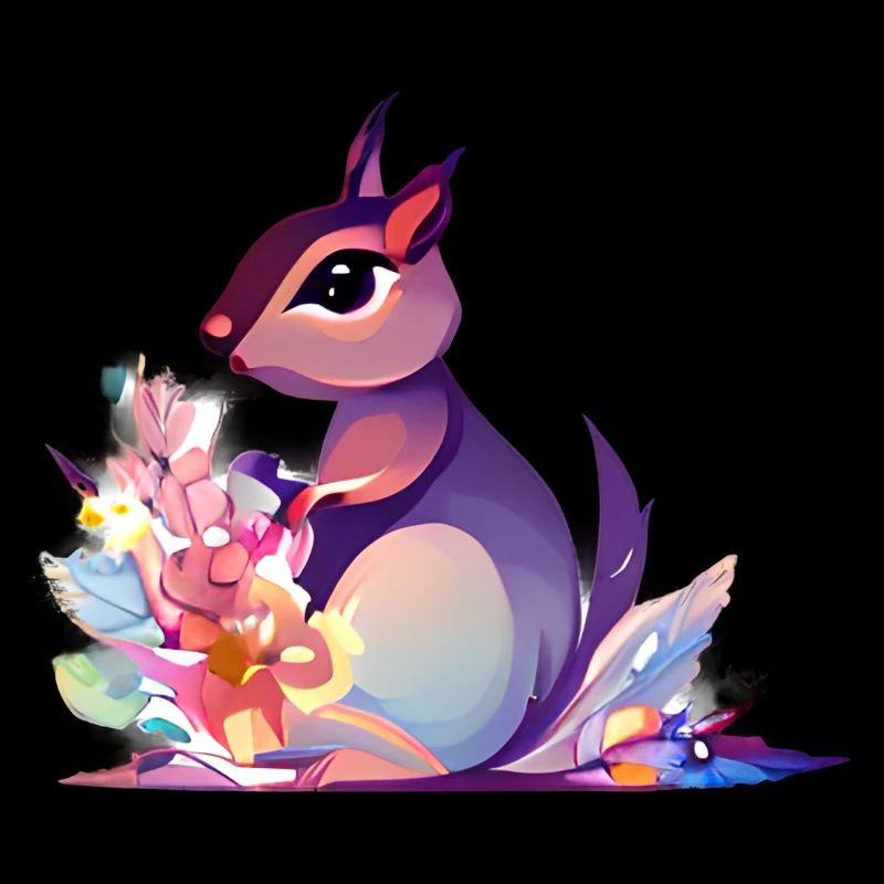 Cute Squirrel Flowers