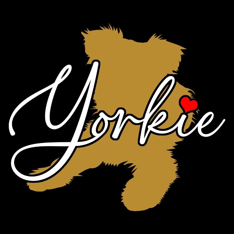 Yorkie Yorkshire Terrier Silhouette Decorative Font