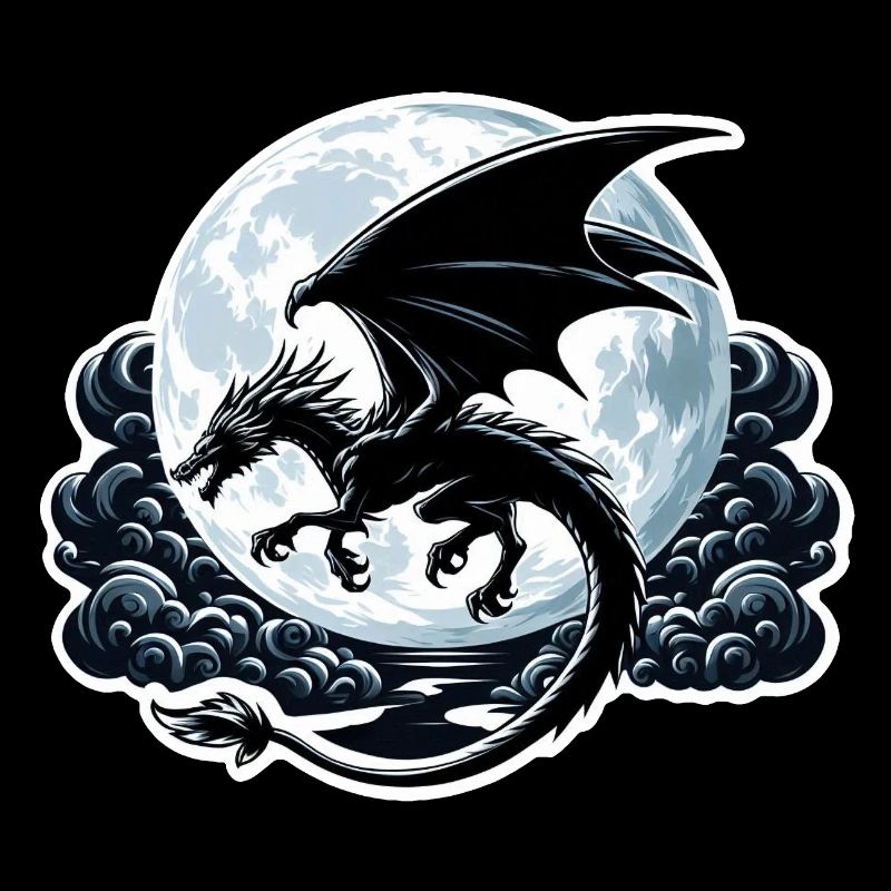 Mystical Dragon Silhouette