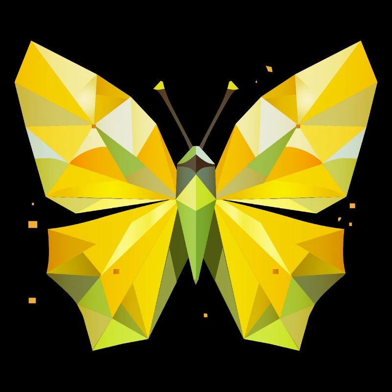 papillon citron jaune vif dans un style moderne