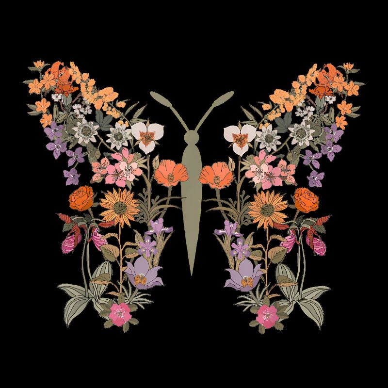 Frauen Boho Wildblume Sommer Blumen Schmetterling