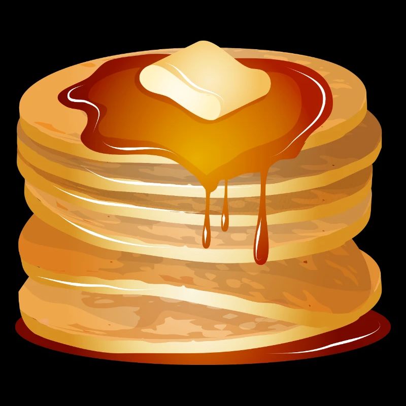 Pancakes Motif with Butter Flake and Maple Syrup