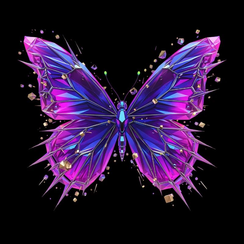 3D Crystal Butterfly – Chrome Effect