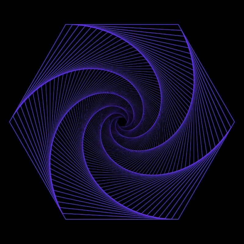 Spiral in hexagonal pattern