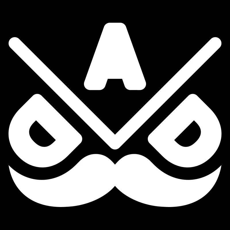 Geometrisches Schnurrbart-Emblem