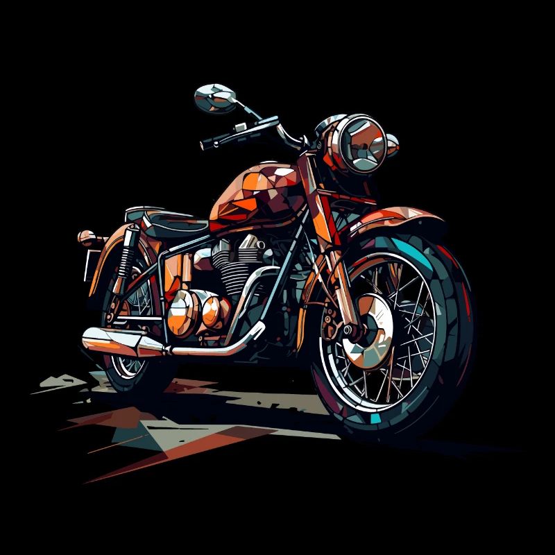 Motorcycle in polygon style