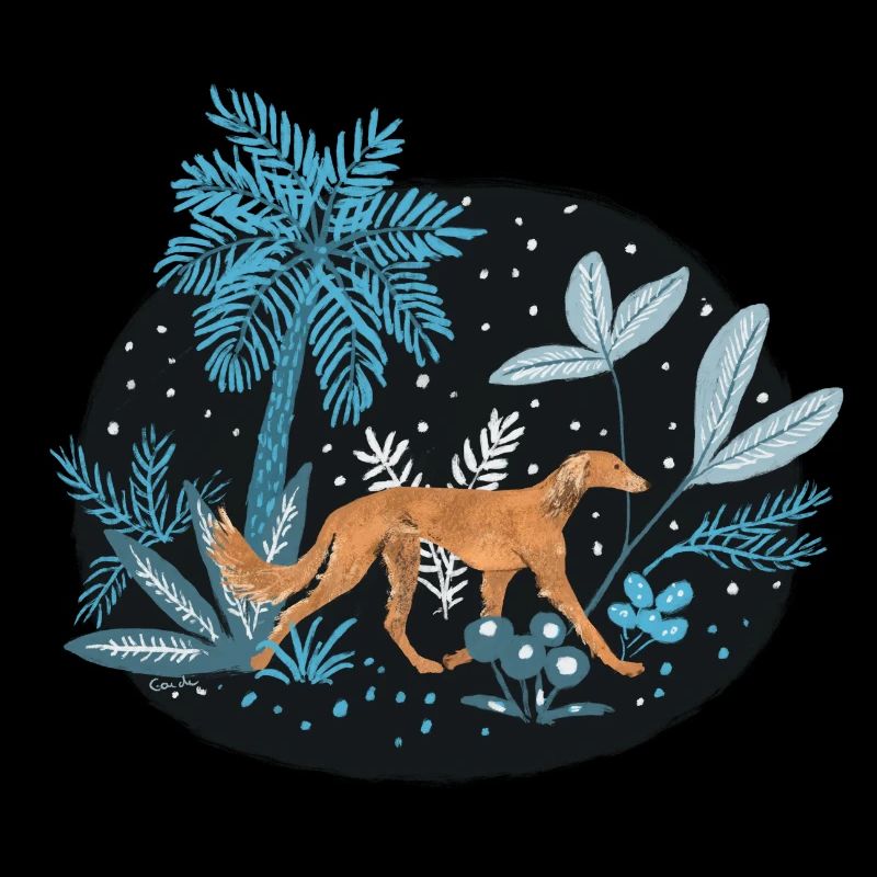 Saluki dans la forêt tropicale