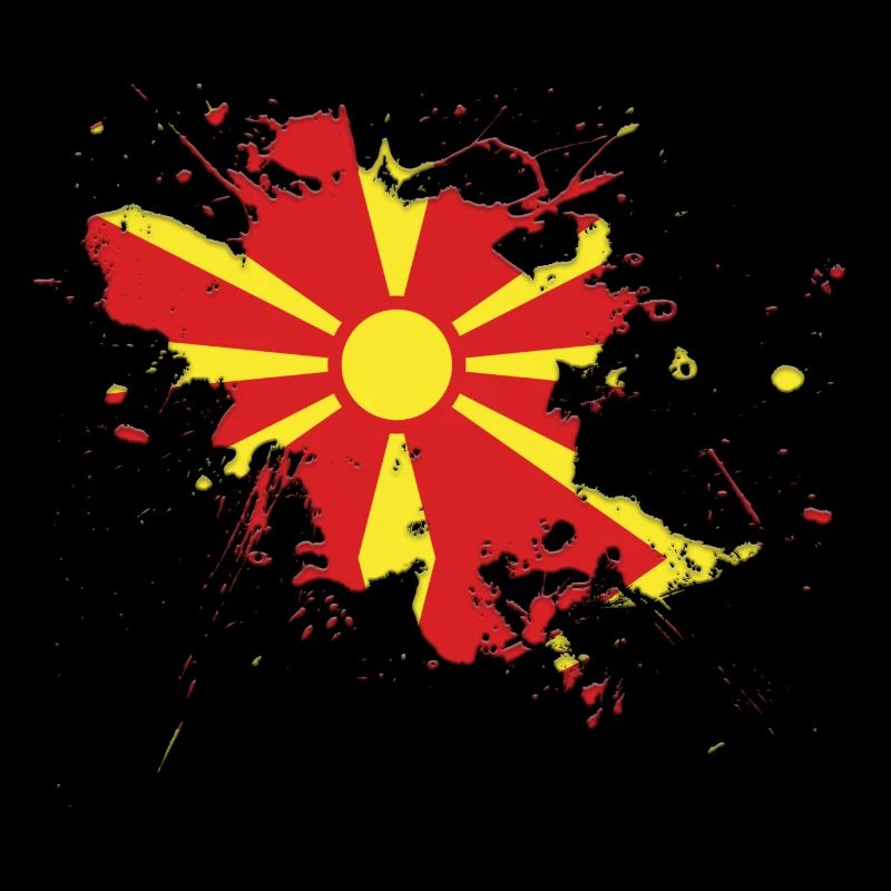 Drapeau de la Macédoine du Nord Macédoine comme une touche de couleur