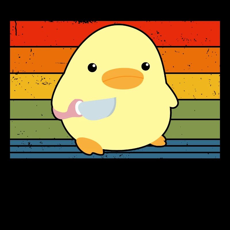 Run duck with knife meme funny saying vintage