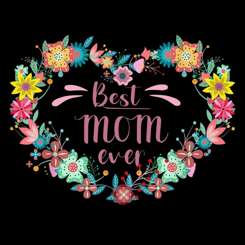 Best MOM ever Beste Mutter mit Herz aus Blumen