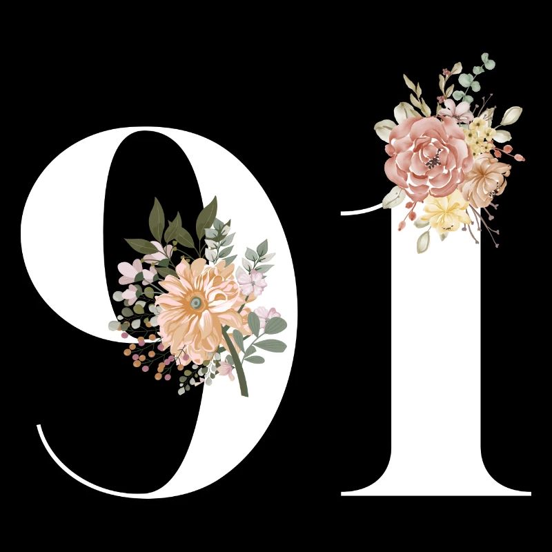 91e anniversaire fleuris (Cadeau de 91 ans)