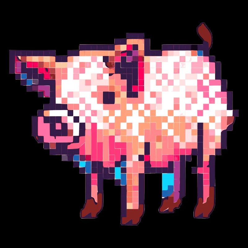 8 Bit Schwein in retro Pixel Grafik