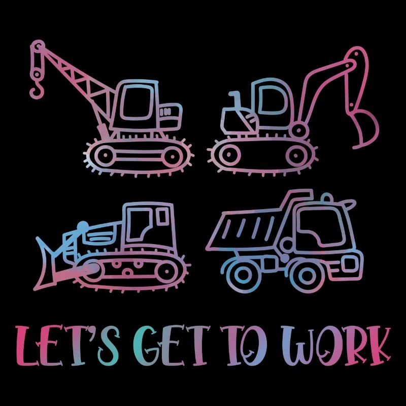 Excavator Construction Site Construction Worker Girl I Gift