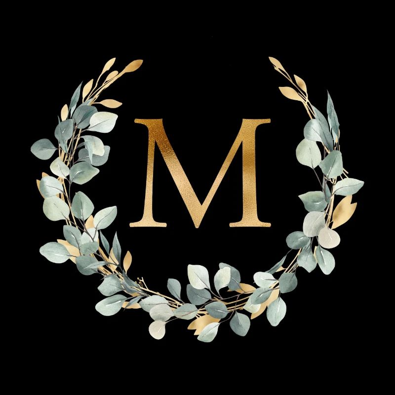 M Monogramme Couronne d’eucalyptus