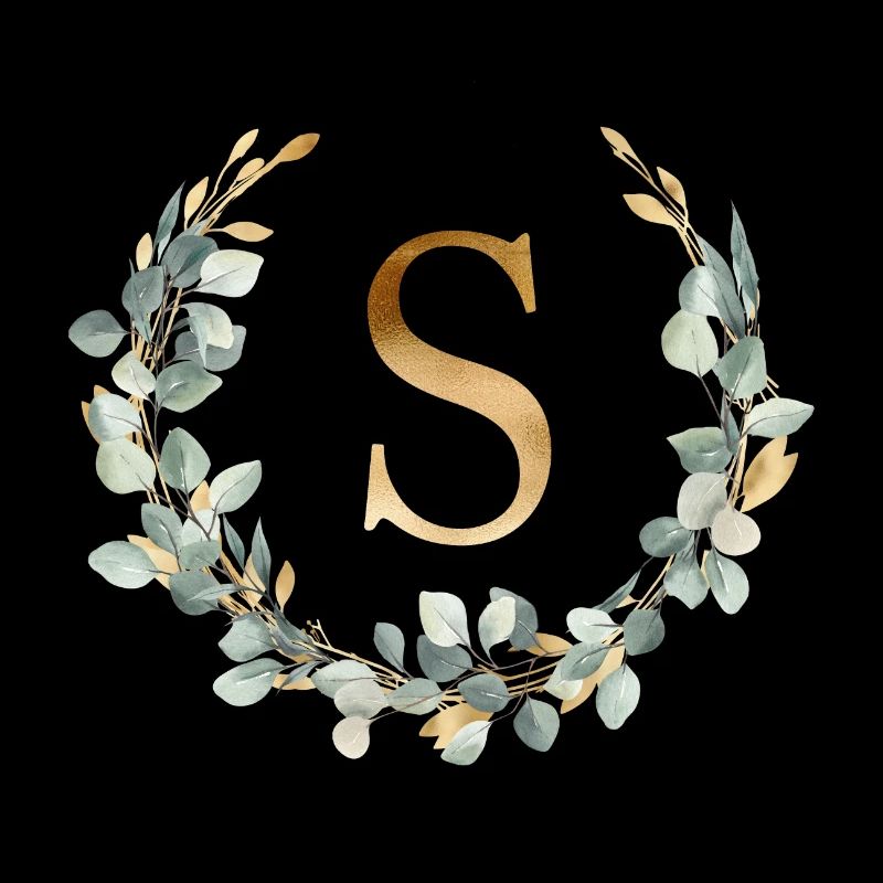 S Monogramme Couronne d’eucalyptus