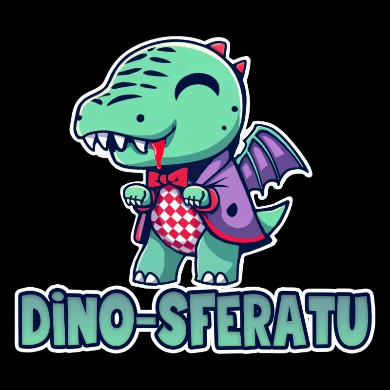 dessin dinosaure vampire chibi humour