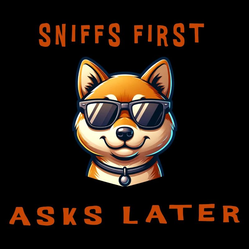 Sniffs first, asks later - cooler Shiba Inu