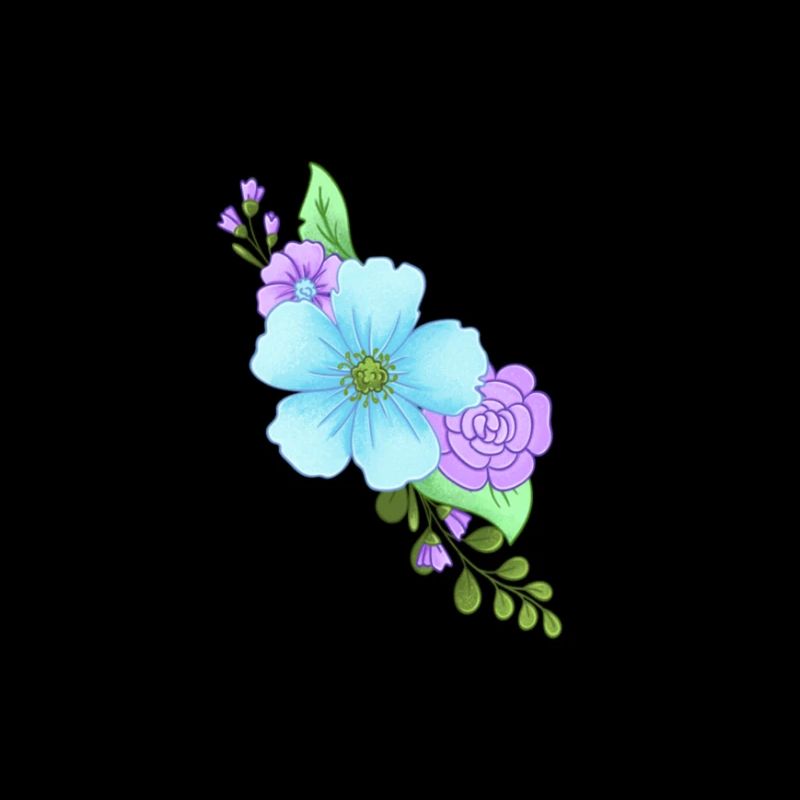Eleganter Buchstabe 'T' mit Blumen