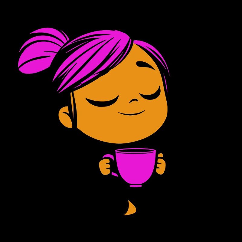 Tassmine enspannt mit einer Tasse Tee oder Kaffee