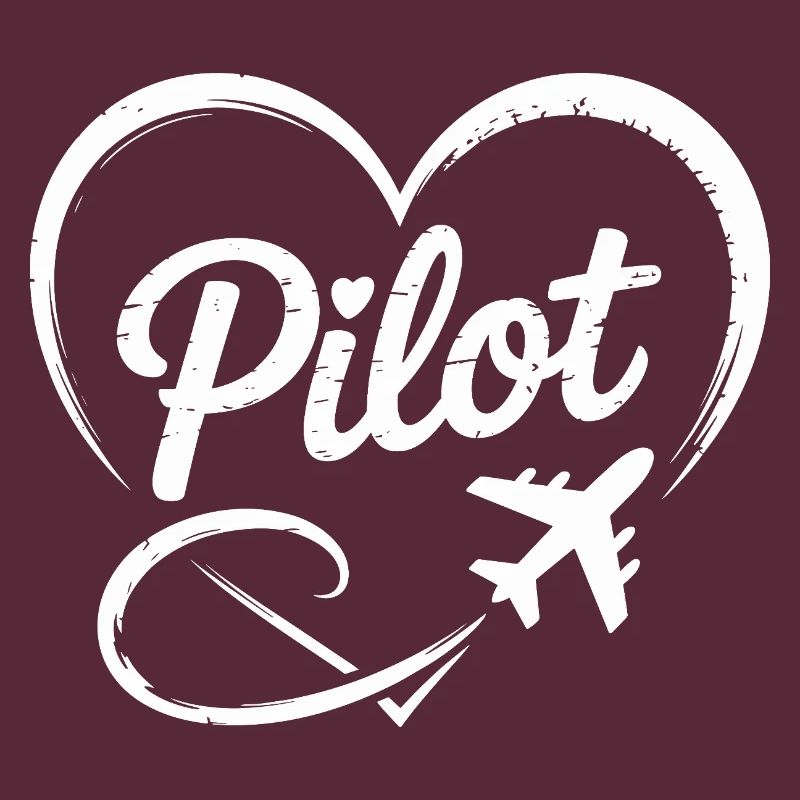 Pilot Herz Flugzeug Flugschein