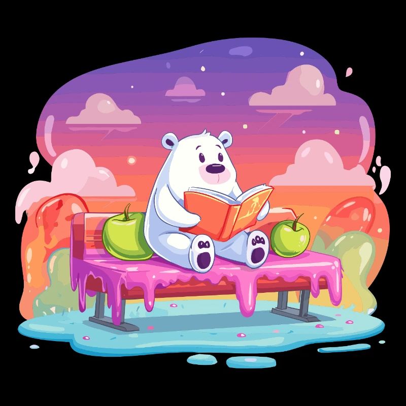 Lesender Eisbär im Farbtraum