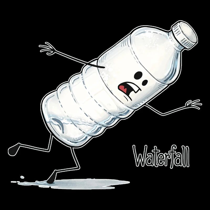 Waterfall – Fallende Wasserflasche Cartoon
