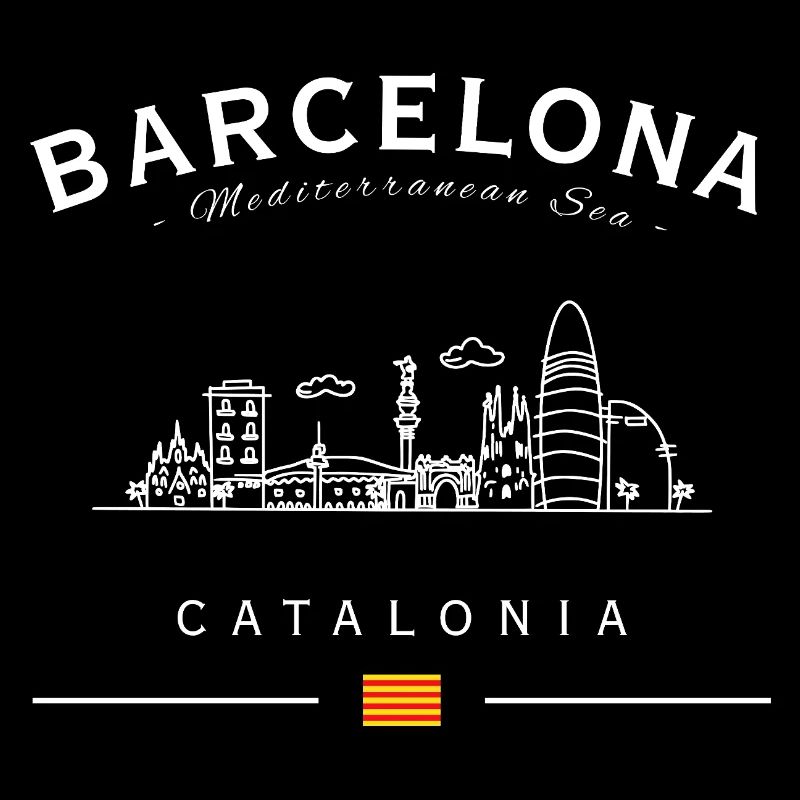 Silhouette de la Catalogne de la Skyline de Barcelone