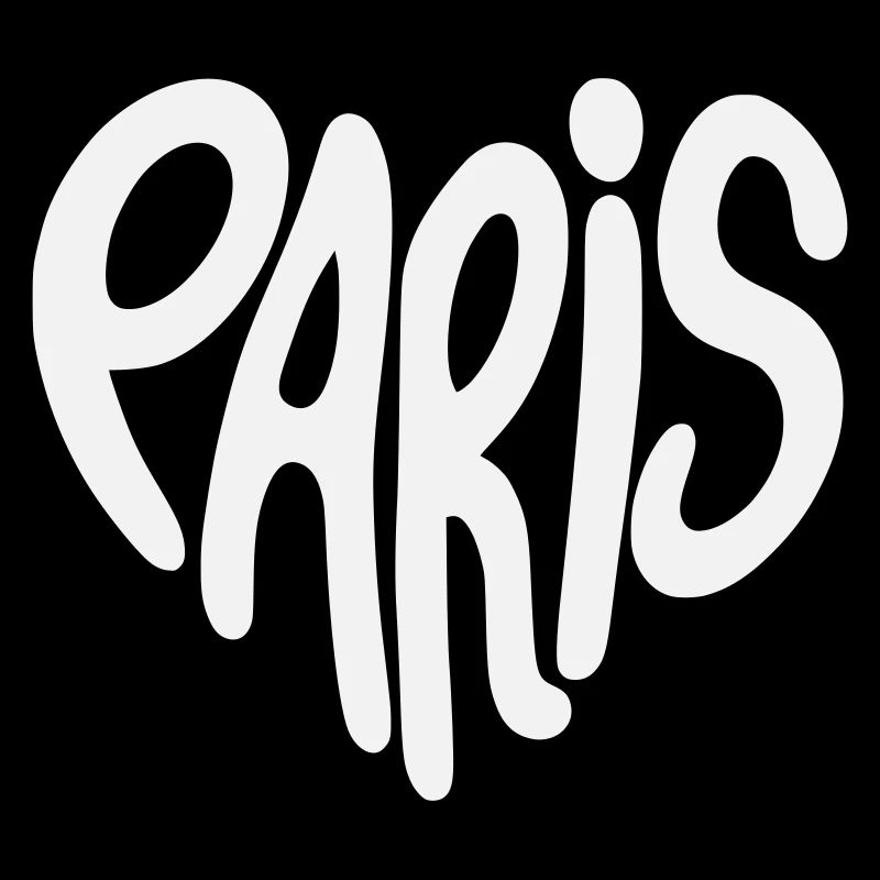 Paris Graffiti-Skript Logo herzförmig
