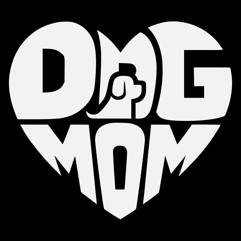 Cœur de maman de chien avec logo de chien