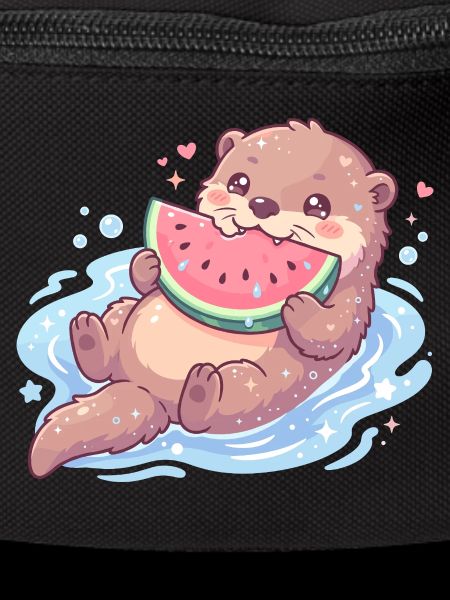 Kawaii Otter Eating Watermelon