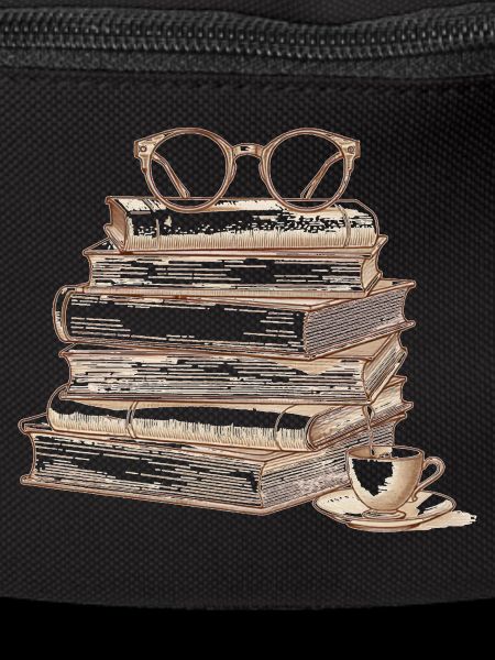 Stack of books with glasses