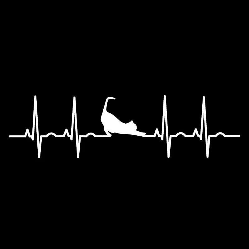 ECG de chat, t-shirt de battement de coeur de chat