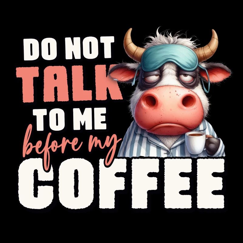 Vache fatiguée avec du café